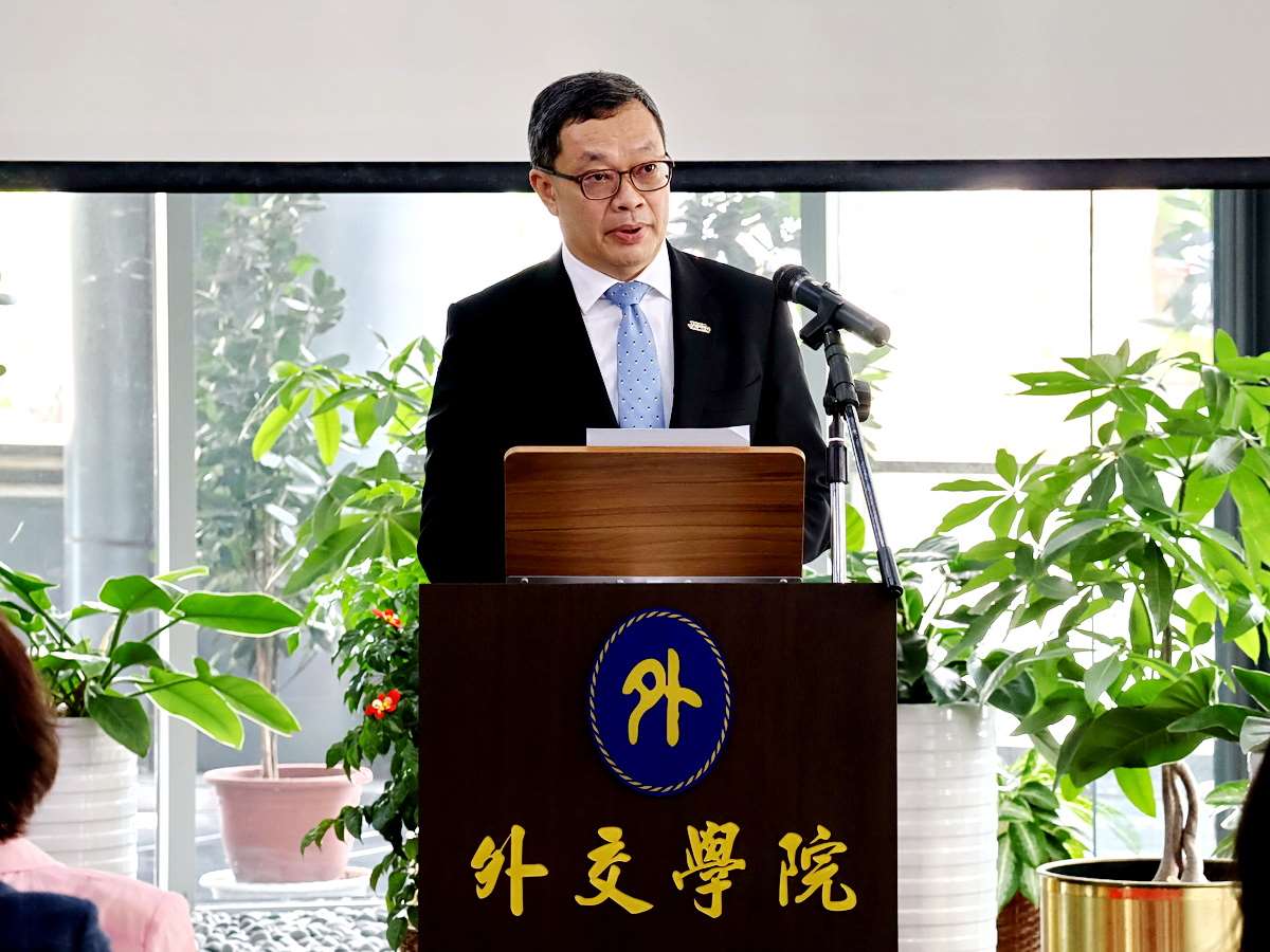 「台灣東南亞與南亞協會」及外交部外交學院合辦國際研討會，外交部政務次長陳明祺應邀出席致詞。(央廣記者王照坤 攝)