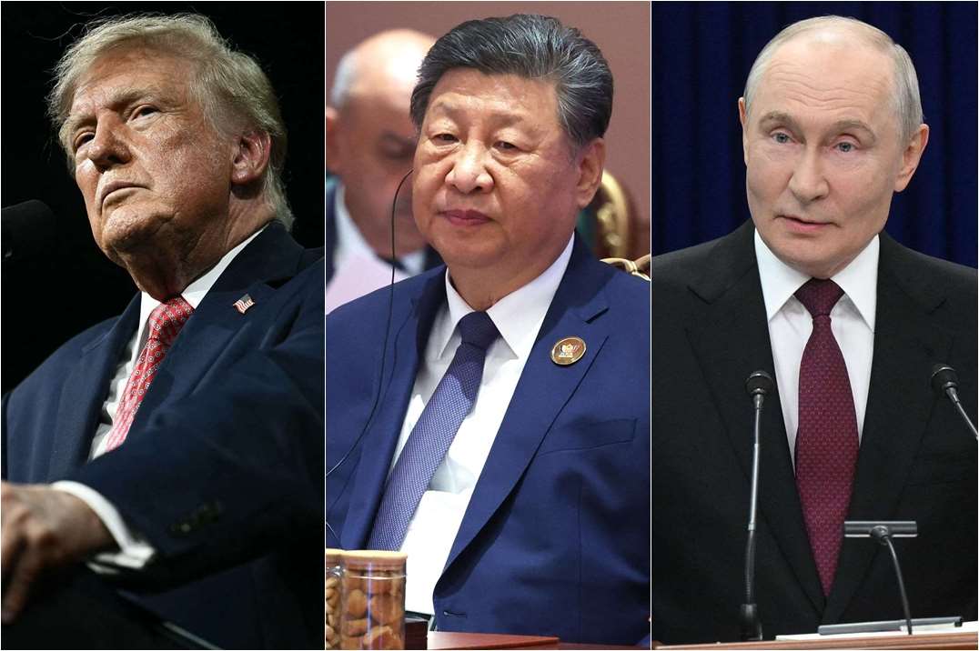 美國總統川普(左起)和中國國家主席習近平、俄羅斯總統普丁（Vladimir Putin）的三方會談能否舉行，受到全球矚目。(合成圖)