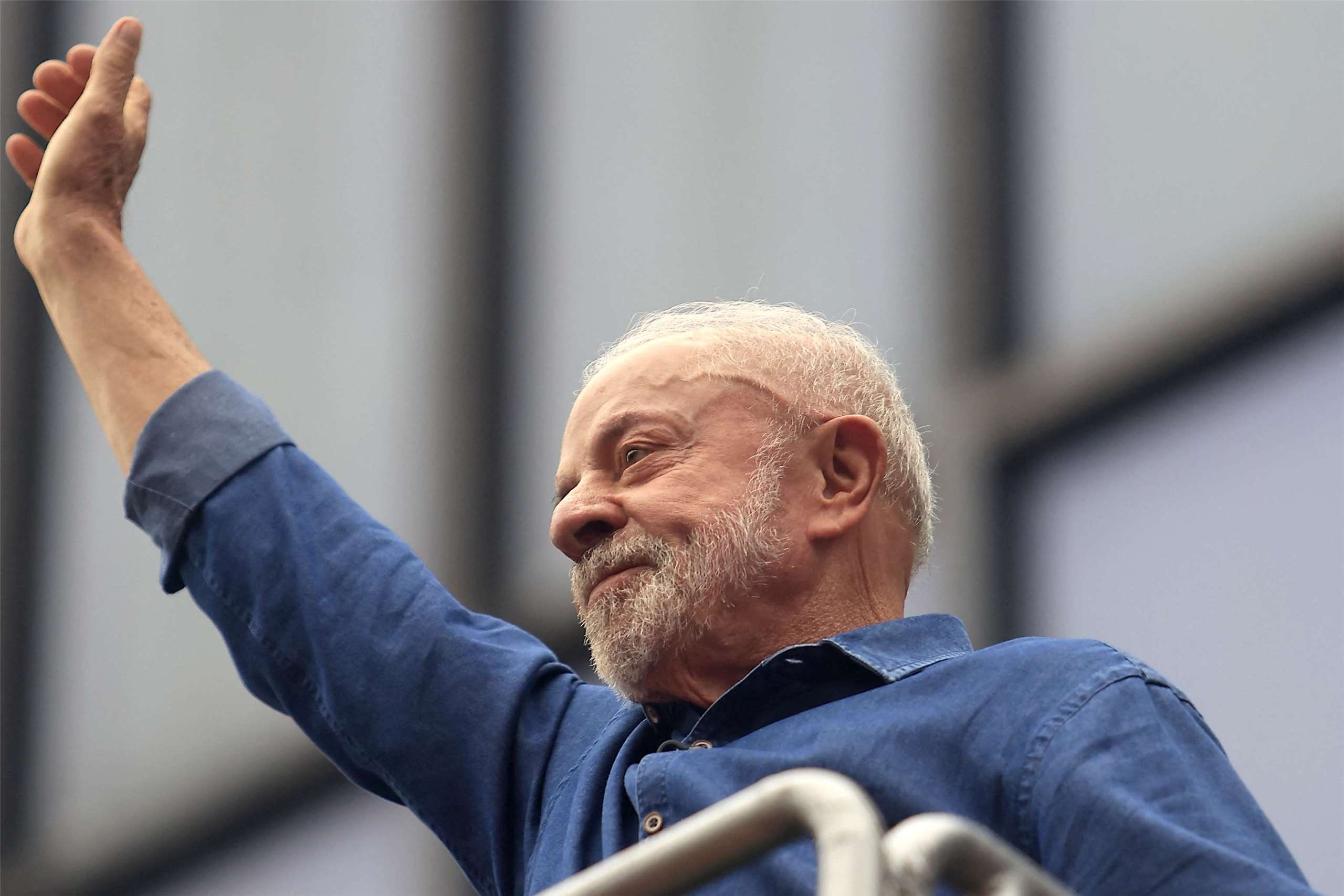 爭取連任的巴西總統魯拉(Luiz Inacio Lula da Silva)近日在聖保羅舉行盛大造勢活動。資料照片。