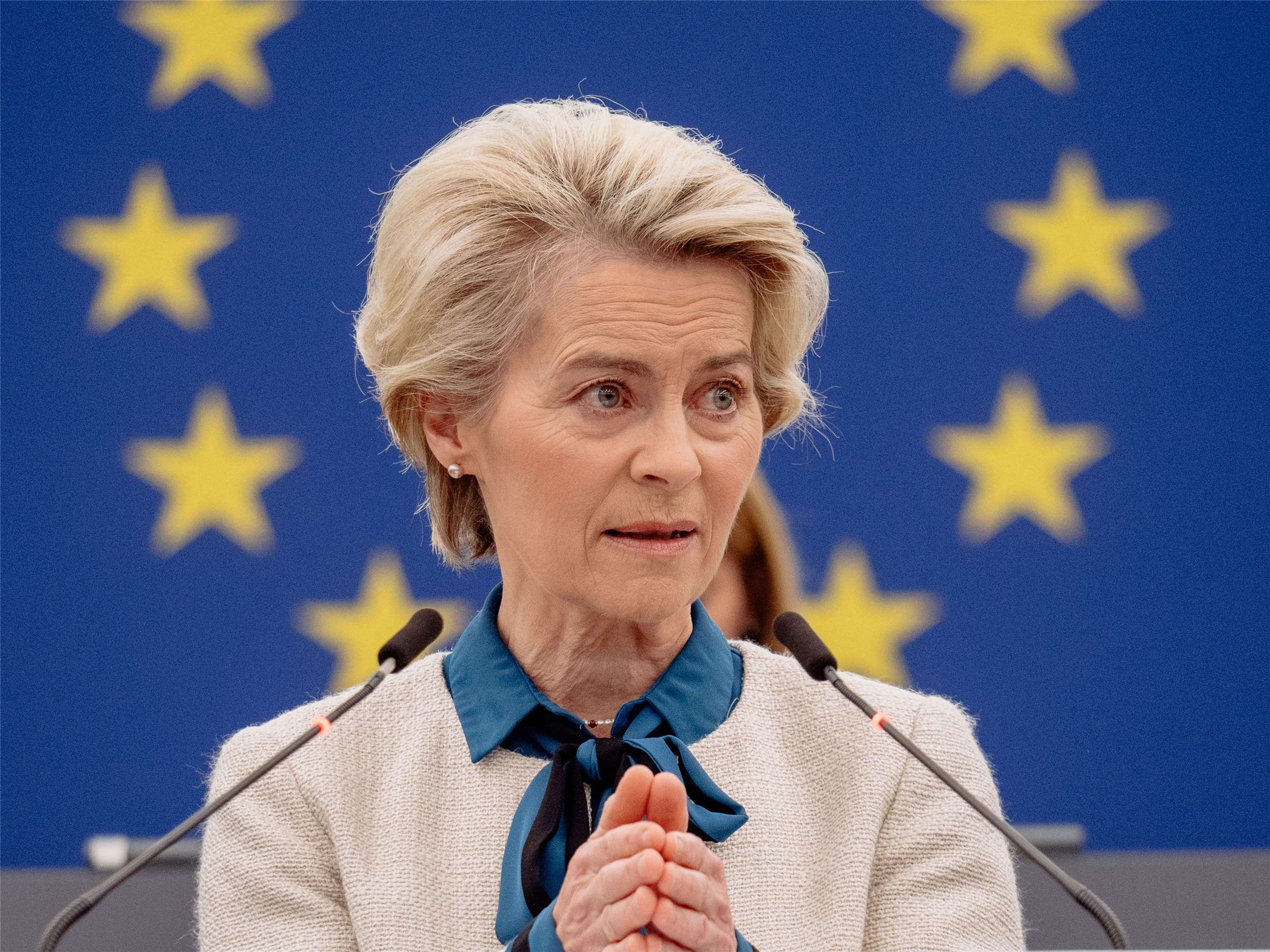 歐盟執委會主席范德賴恩(Ursula von der Leyen表示，歐盟計畫加強北極地區的監測，並擴增破冰船隊。資料照車。(圖:EU)