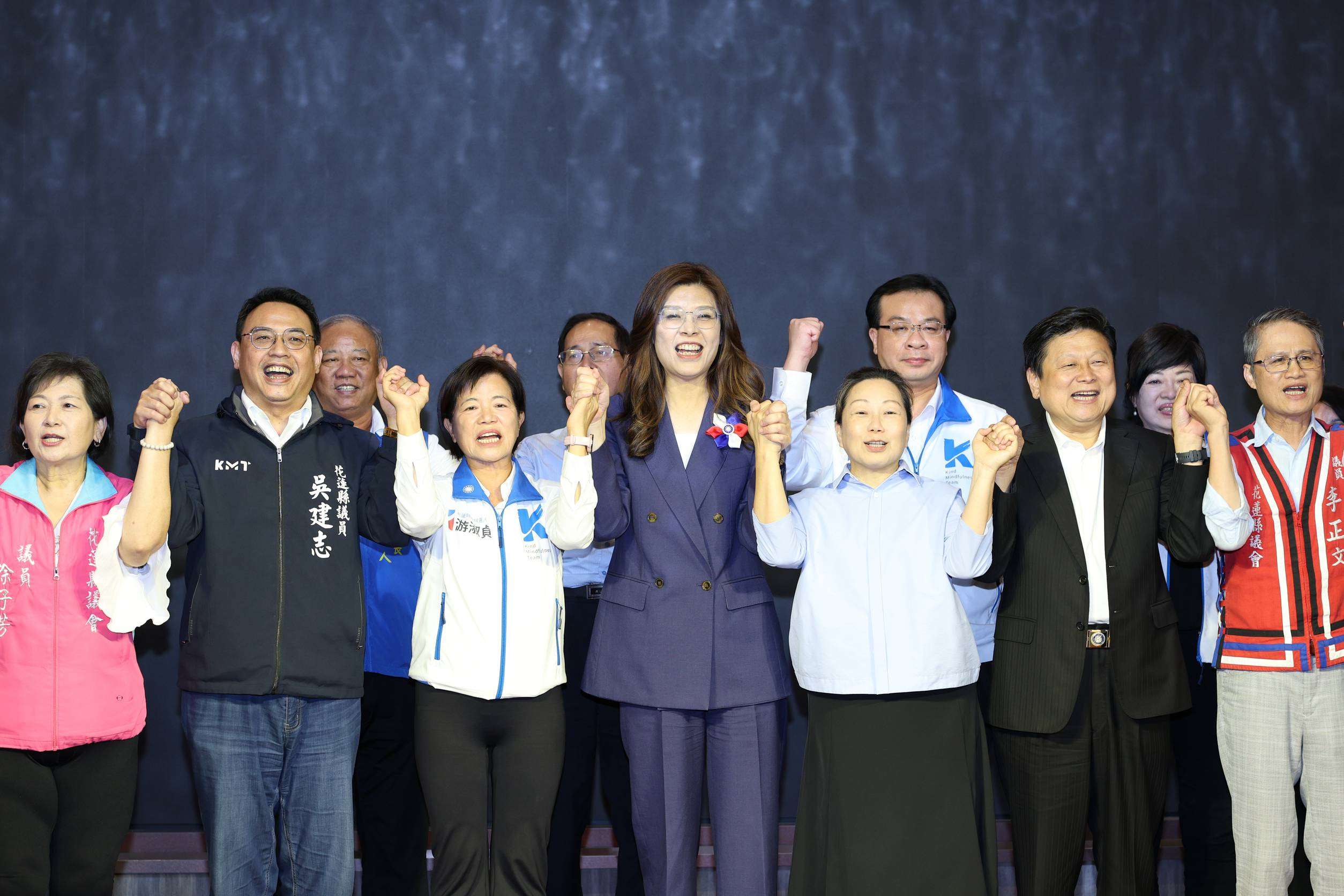 國民黨行動中常會7日移師花蓮舉行，替國民黨花蓮縣長參選人游淑貞造勢。（國民黨提供）
