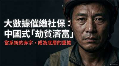 大數據催繳社保 中國式「劫貧濟富」(AI圖∕程寬厚)