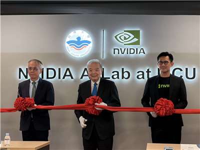 銘傳大學1日啟用「NVIDIA AI Lab」，攜手輝達與戴爾電腦打造高階AI教學實作場域。(蔡芃敏 攝)