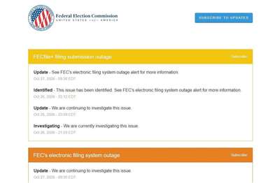 美國聯邦選舉委員會（FEC）網站遭駭客攻擊，導致電子申報系統在選舉登場前一週陷入癱瘓，雖可能影響選前政治資金流向透明度，但不影響選民投票。