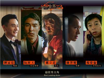 第63屆金馬獎1日公布入圍名單，圖為最佳男主角入圍者。(金馬執委會提供)