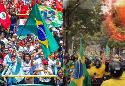 巴西總統魯拉(Luiz Inacio Lula da Silva)(左)與參議員佛拉維歐‧波索納洛(Flavio Bolsonaro)(右)24日雙方各自動員了大批支持者進行最後造勢。(圖取自X平台/@LulaOficial
、X平台/@FlavioBolsonaro)