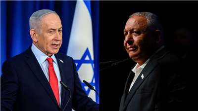以色列總理尼坦雅胡(Benjamin Netanyahu)(左)、以色列前國防軍參謀總長埃森科特(Gadi Eisenkot)(右)。合成圖。(AFP/RT/達志影像)