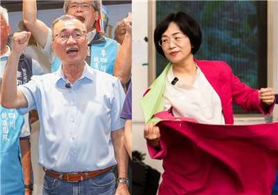 新北市長選情持續升溫，國民黨參選人李四川(左)15日赴坪林成立競選總部；民進黨參選人蘇巧慧(右)則是赴五股黃昏市場掃街拜票，並在社群釋出日前前往劇團探班。(合成圖)