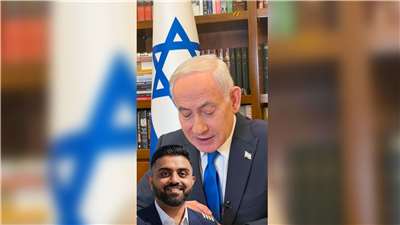 以色列總理尼坦雅胡(Benjamin Netanyahu)在與住院接受治療的印度籍機長馬查爾(Smit Machchhar)通電話時表示，「你是印度與以色列這兩個勇敢民族的真正英雄，也是全世界的英雄。」並邀請馬查爾以貴賓身分訪問以色列。(翻攝Benjamin Netanyahu臉書)