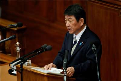 針對駐沖繩美軍涉嫌殺害一名女子事件，日本外務大臣茂木敏充(圖)表示強烈憤怒。資料照片。