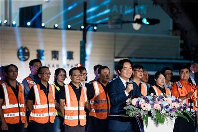 賴清德總統出席「臺南鐵路地下化通車入厝典禮」。 (圖:總統府)