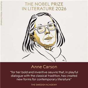 2026年諾貝爾文學獎頒發給加拿大作家安妮·卡森（Anne Carson）。(翻攝X@The Nobel Prize)