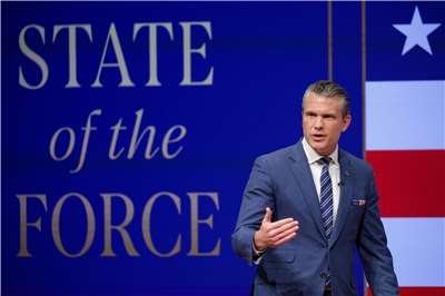 美國戰爭部長赫格塞斯(Pete Hegseth)30日在維吉尼亞州匡提科(Quantico)基地宣布，美國已把美軍將官人數削減20%。