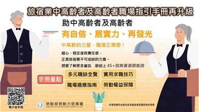 中高齡者及高齡者人力運用指引圖卡。(圖 : 勞動部)