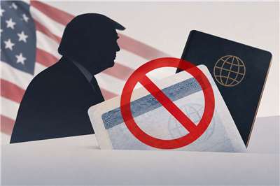 美國總統川普（Donald Trump）政府今年初以來大幅緊縮移民政策，包括對部分國家人民減少核發或停發簽證。示意圖。(AI生成)
