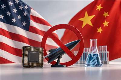 美國計劃收緊對中國敏感科技領域的投資限制，包括人工智慧（AI）、極音速武器及生物科技等領域。(AI生成)