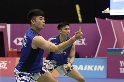 台灣羽球男雙組合王齊麟（左）、邱相榤（右）出戰德國公開賽。(資料照片/中央社)