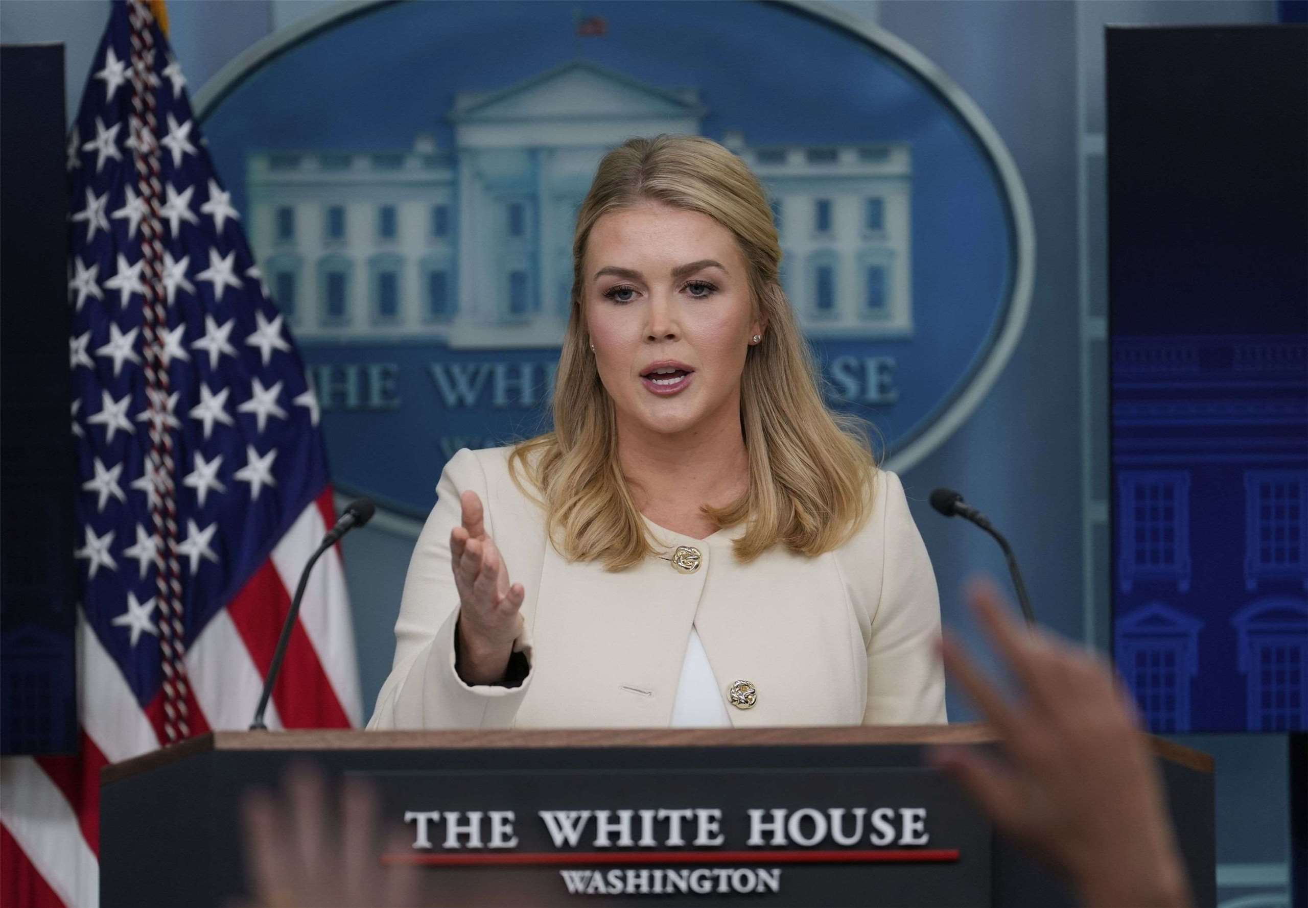 白宮發言人李威特(Karoline Leavitt)。資料照片。