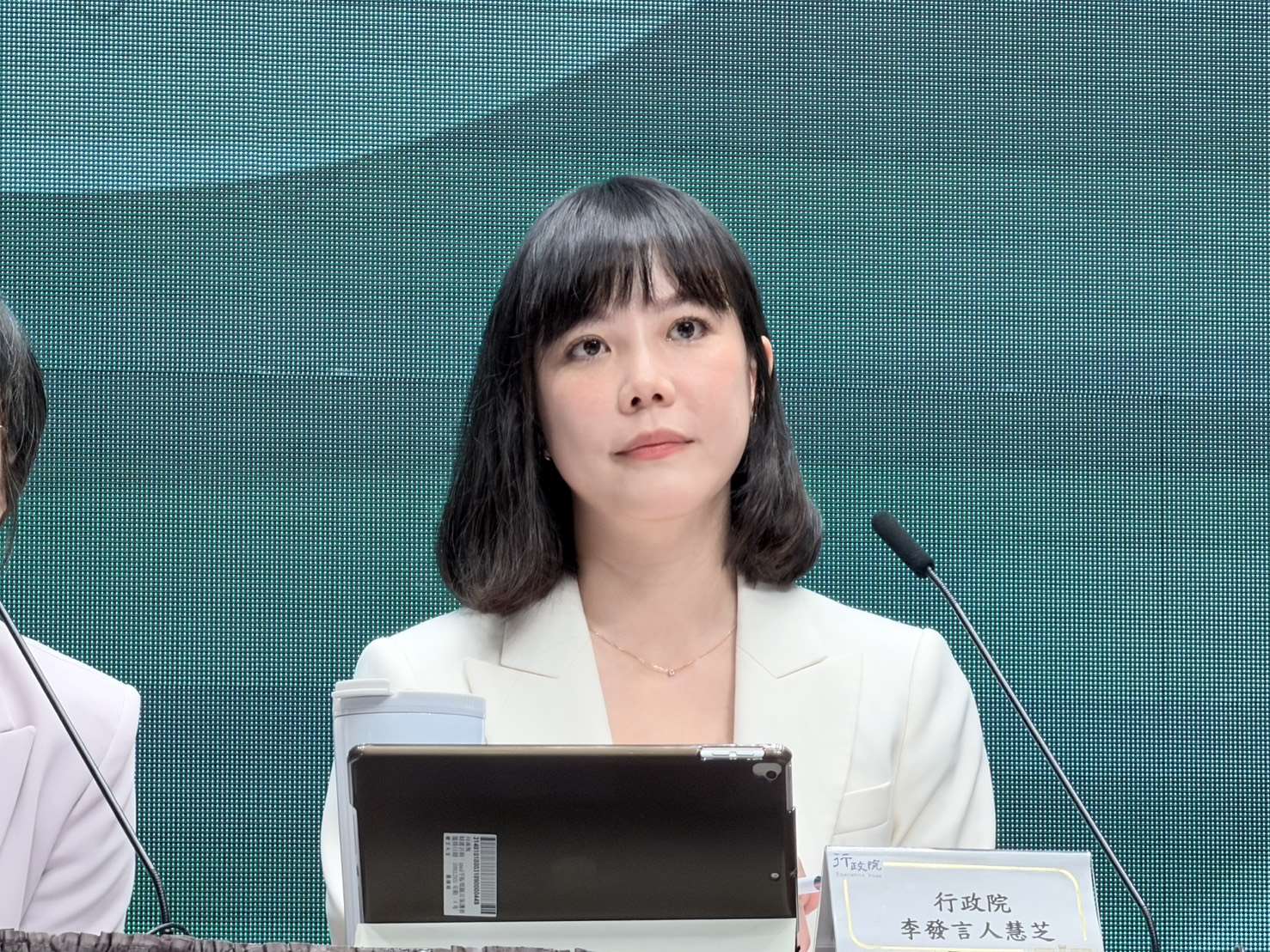 行政院發言人李慧芝。(鄭佑漢 攝)