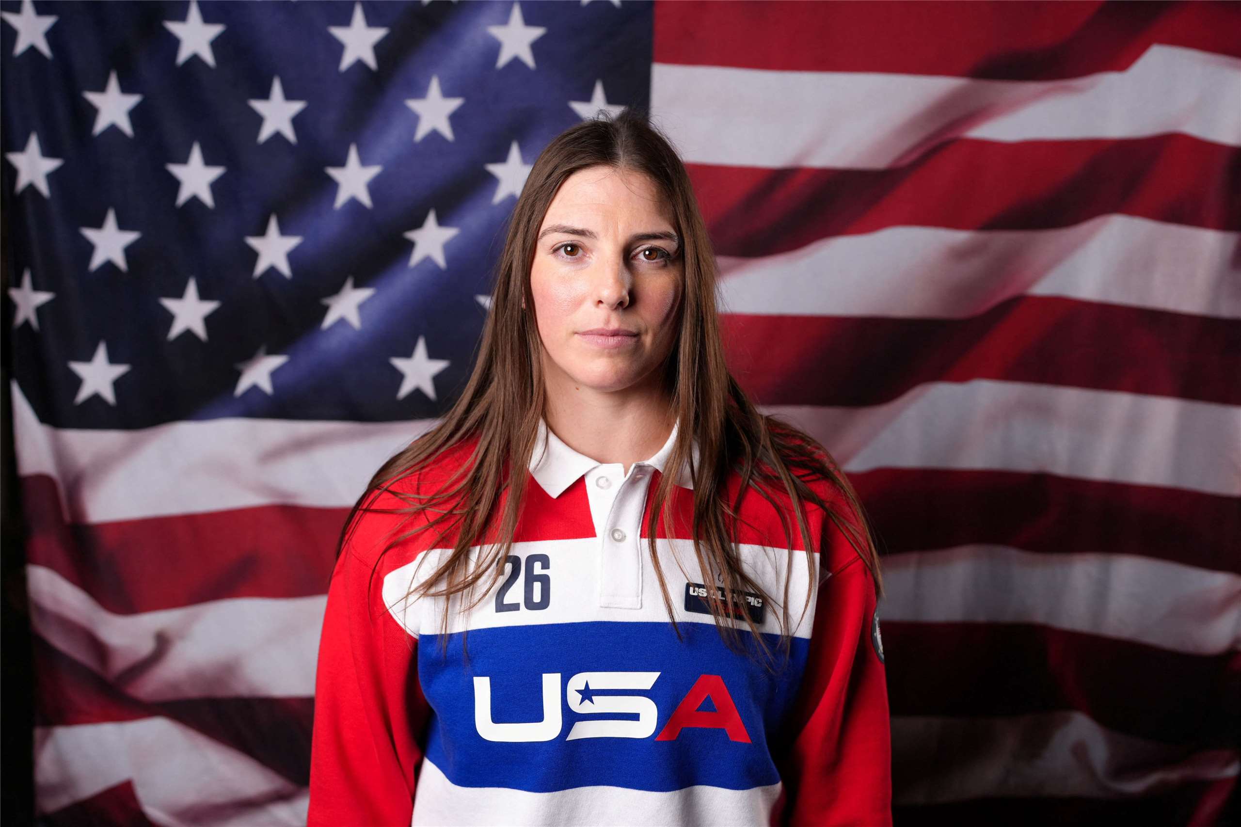 美國女子冰球隊長奈特(Hilary Knight)。資料照片。
