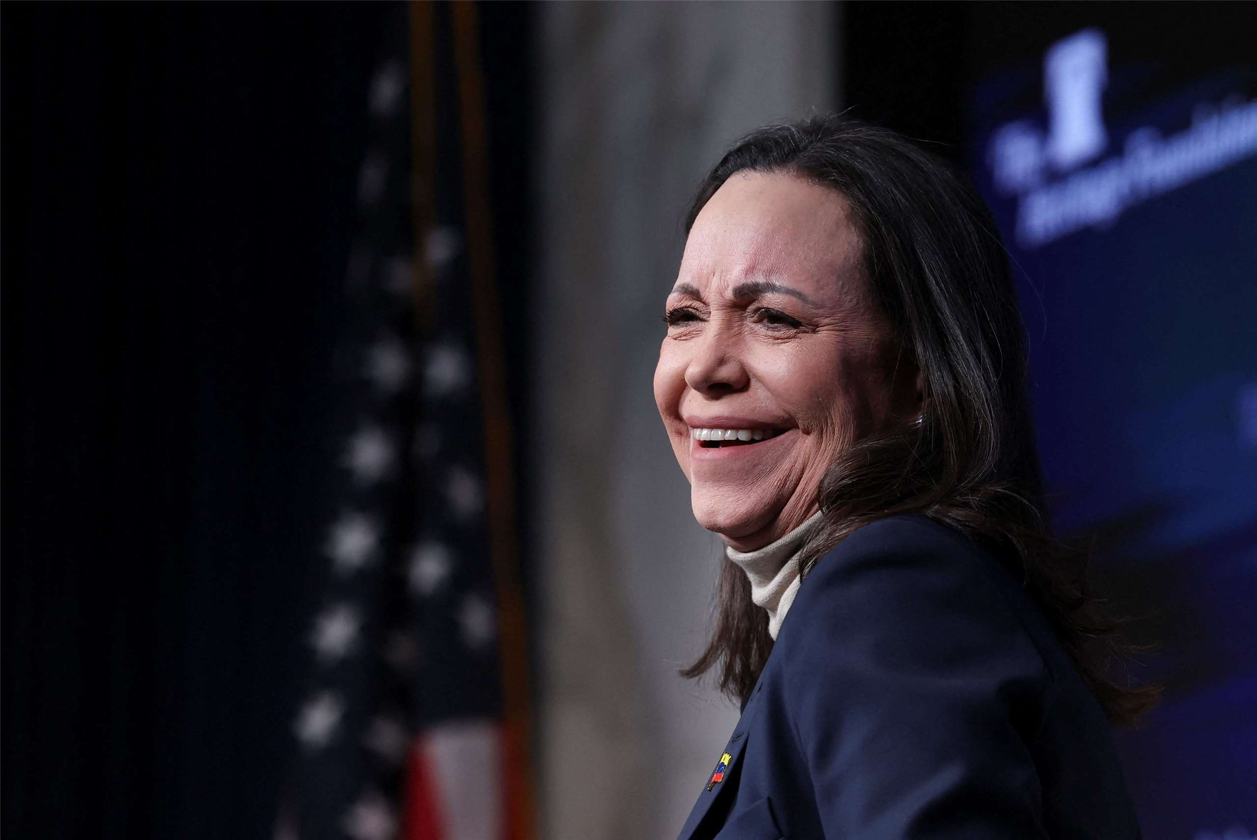 諾貝爾和平獎得主、委內瑞拉反對派領袖馬查多（Maria Corina Machado）。資料照片。