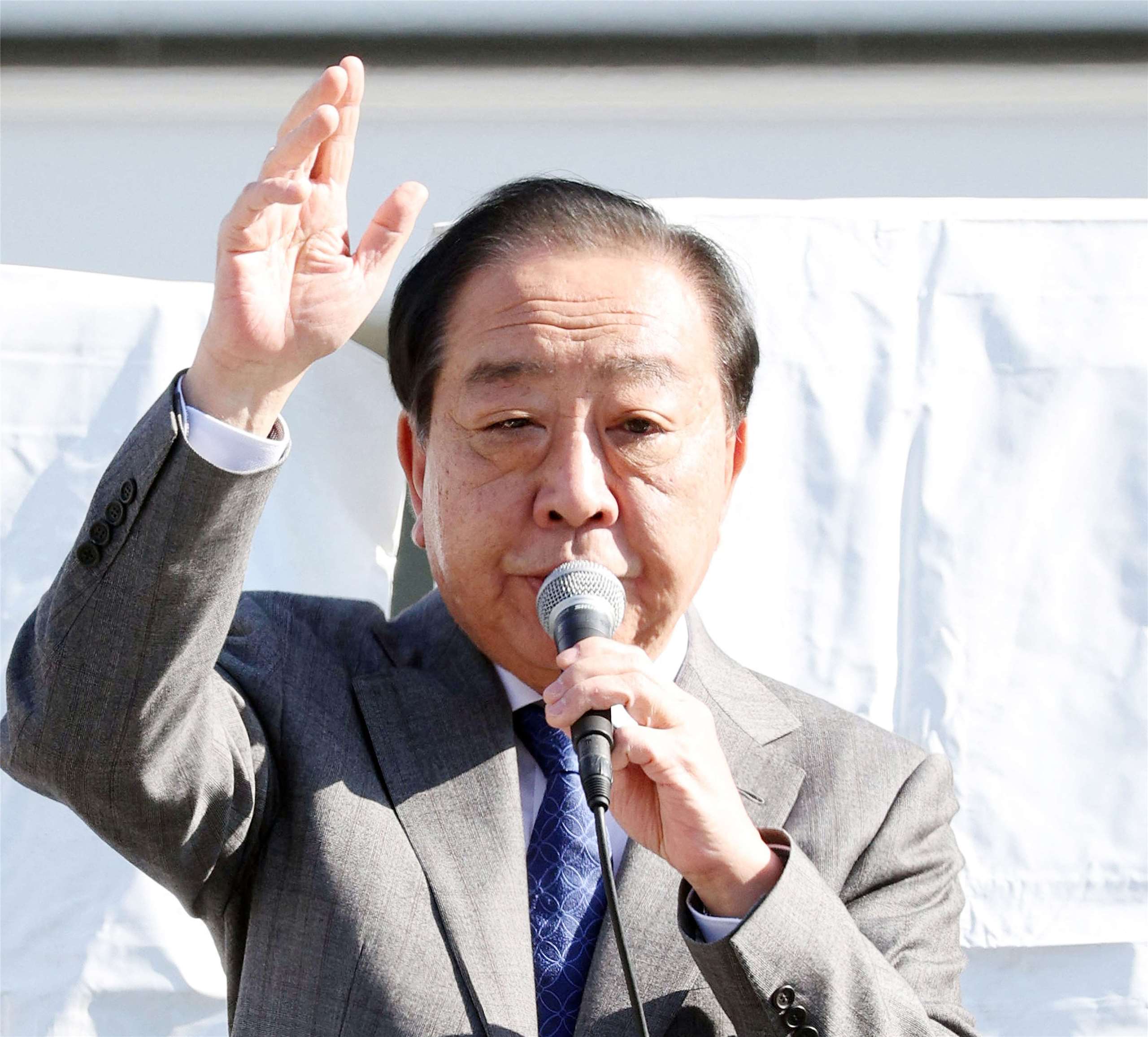 日本中道改革聯合共同代表野田佳彥6日前往埼玉為黨籍候選人站台。(AFP)