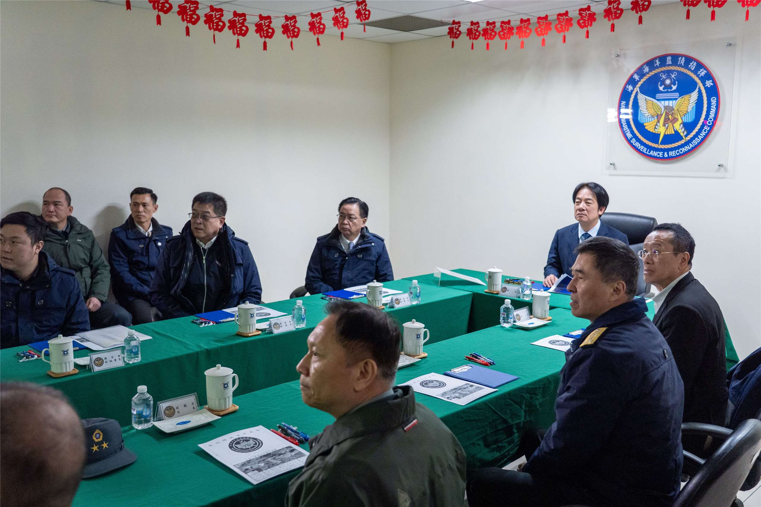 賴清德總統今天(6日)上午前往台中勗勉海軍小雪山雷達站，感謝雷達站官士兵全年無休守護國家。(總統府提供)