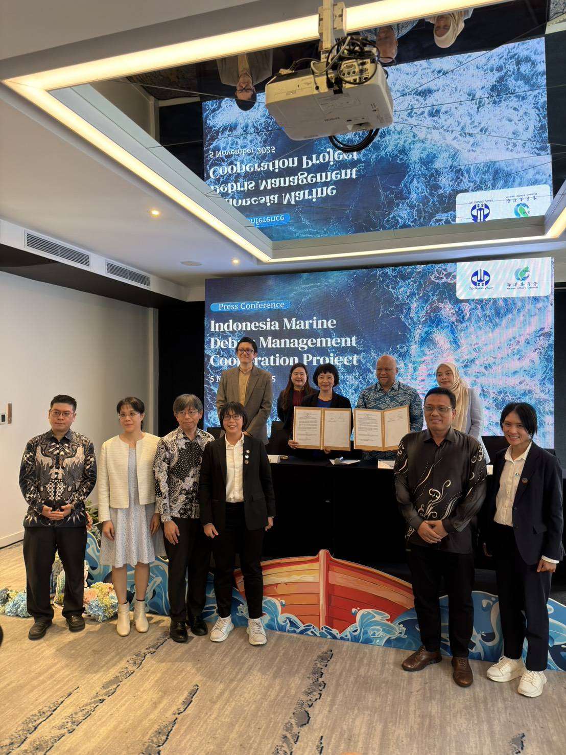 陳思穎赴印尼雅加達參加「印太海廢合作平台」會議，分享臺灣科技實力加入消除海洋廢棄物的實際成果。