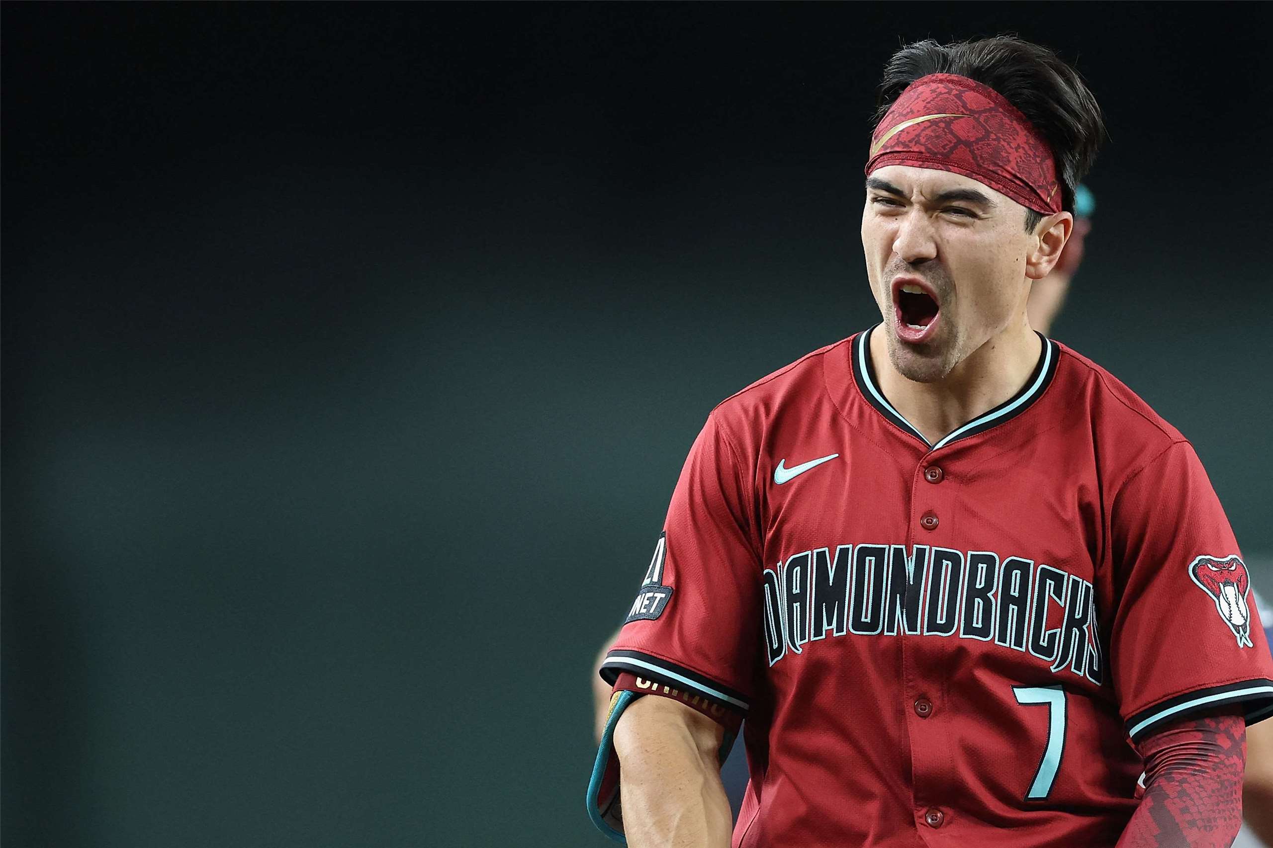 效力亞利桑那響尾蛇的台裔美籍球星卡洛爾(Corbin Carroll)(圖)受傷，無法代表美國出戰經典賽。資料照片。