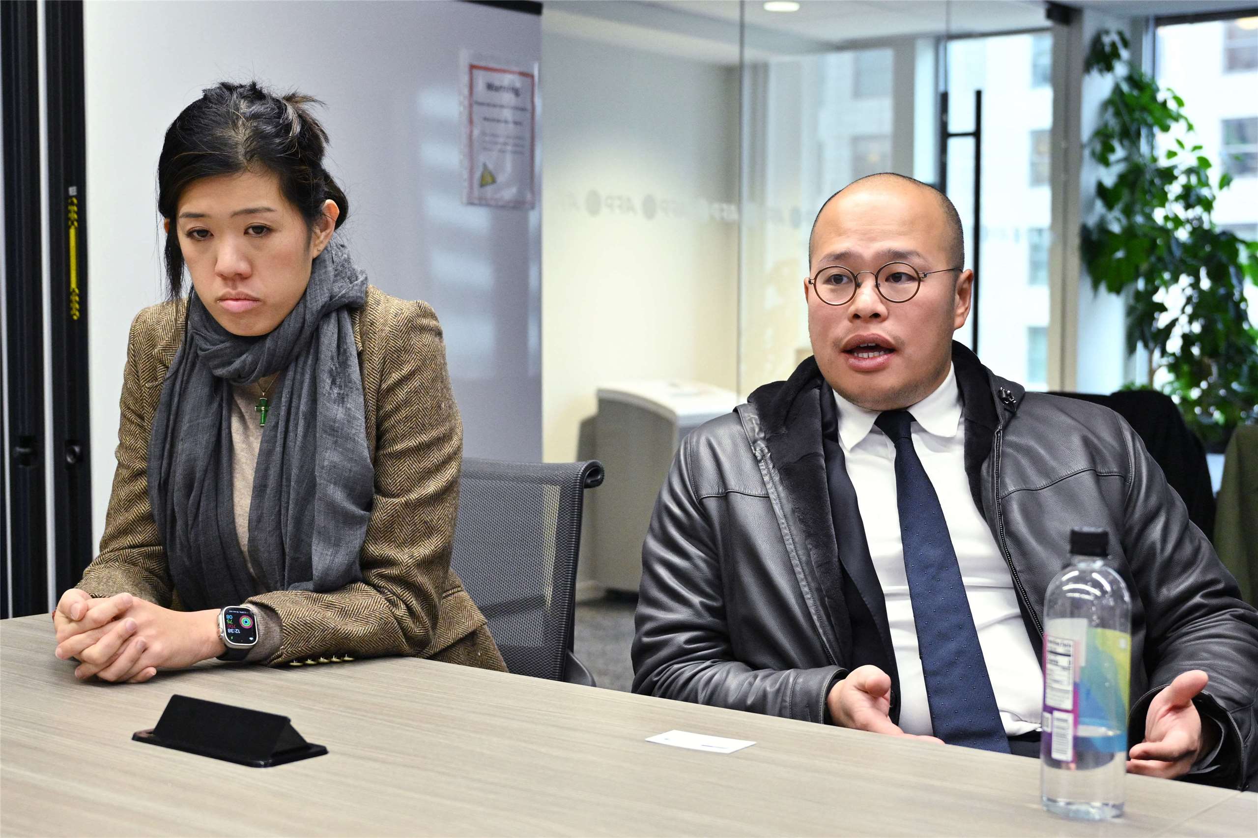 黎智英女兒黎采及兒子黎崇恩。資料照。