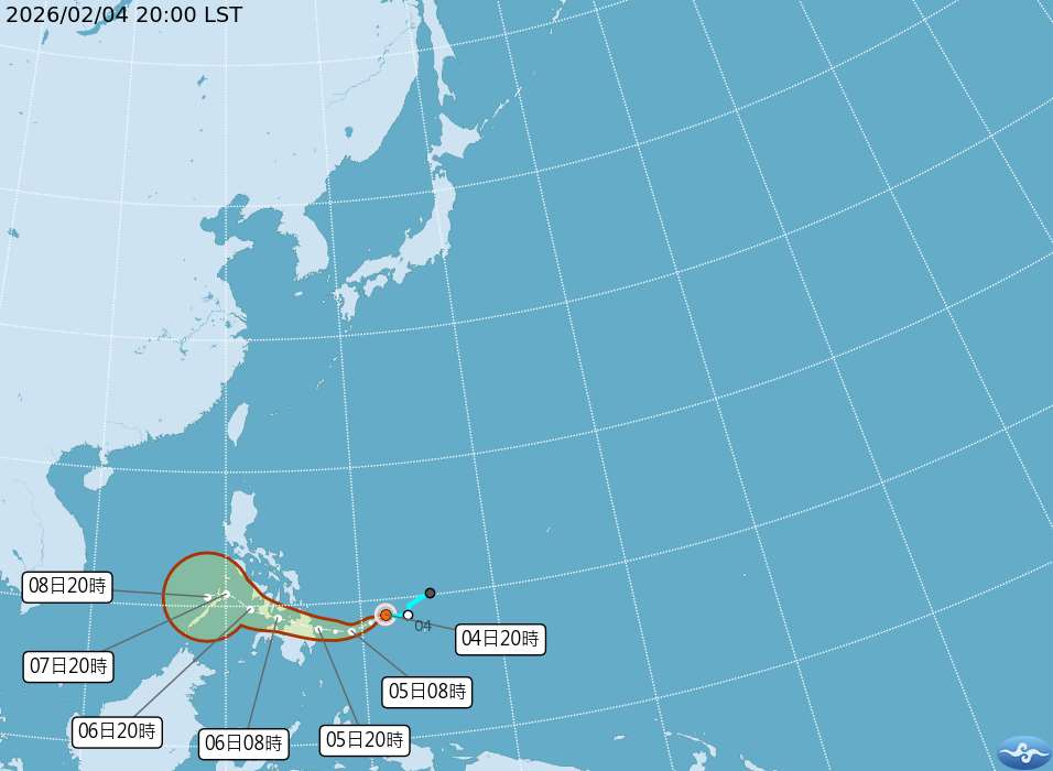 中央氣象署今天(4日)晚間發布颱風生成訊息，原位於菲律賓東方海面的熱帶性低氣壓，晚間8時發展為輕度颱風，今年編號第2號西望洋(國際命名：PENHA)，預測未來朝西方向移動，對台灣無直接影響。(圖 : 中央氣象署)