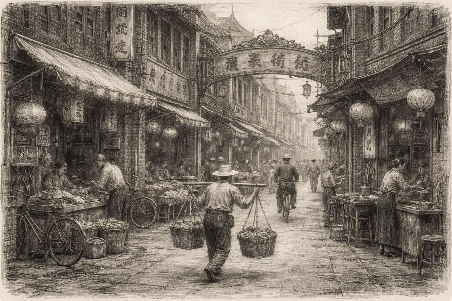 黃土水是艋舺人，早期萬華繁華街道（示意圖）