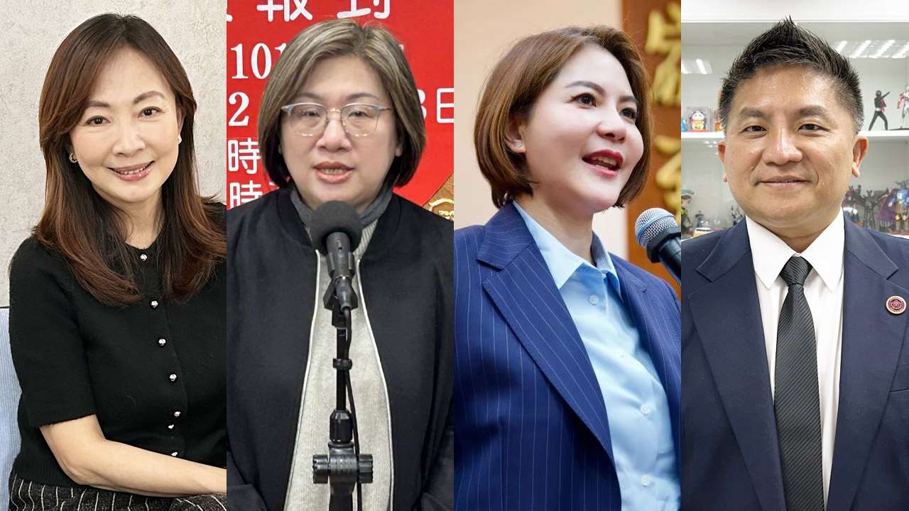 立委郭昱晴(左起)、陳培瑜、陳菁徽、吳宗憲在立法院展現新戰力。(趙婉淳攝、陳菁徽辦公室提供)