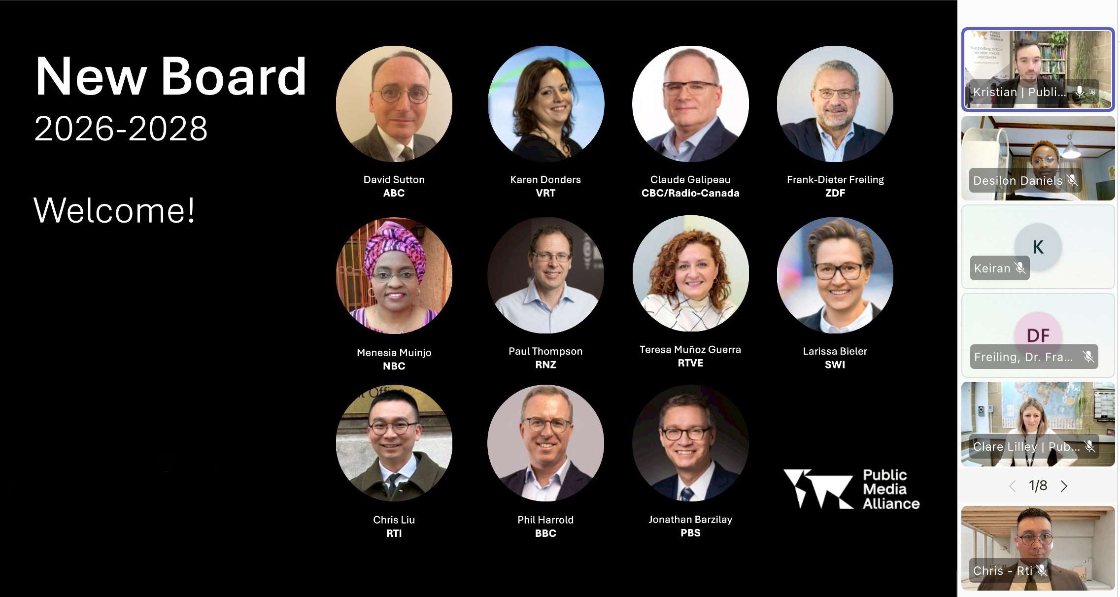 照片圖說：PMA公共媒體聯盟董事會成員來自五大洲、十一個國家，涵蓋全球多元公共媒體領袖。
