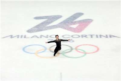 台灣滑冰新星李宇翔於台灣時間14日凌晨進入米蘭冬奧花式滑冰長曲決賽順利完賽。(中華奧會提供)