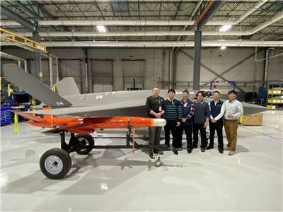 中科院6號表示，與美商Kratos合作開發的「勁蜂四型」無人機已完成系統整合測試，展現台美軍產業合作量能。(中科院提供)