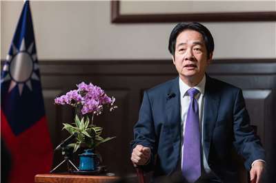 賴清德總統接受「法新社」(AFP)專訪。 (圖:總統府)