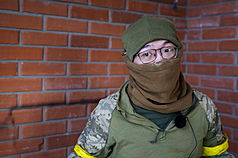 台灣志願兵「皮卡丘」。(圖:中央社)