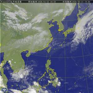 氣象署表示，26日東北季風減弱，但下一波鋒面逐漸接近，預估深夜起影響至27日。(翻攝氣象署官網)