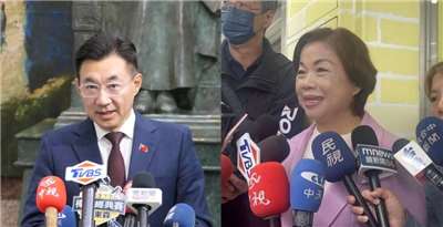 國民黨今天(6日)表示，有意參選台中市長的立法院副院長江啟臣(左)及立委楊瓊瓔(右)經溝通和說明後，已簽署協議事項，擬於3月底前完成民意調查作業。(合成圖)