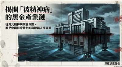 中媒爆料精神病院涉嫌騙保 揭「被精神病」背後的黑金產業鏈(AI生成圖)
