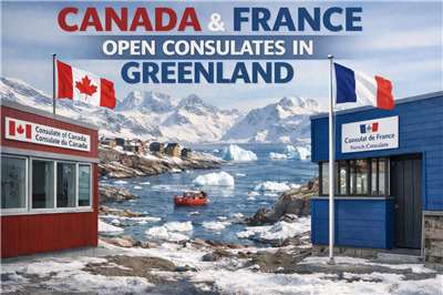 加拿大與法國今天(6日)在格陵蘭的首府努克(Nuuk)設立領事館。(AI生成圖)
