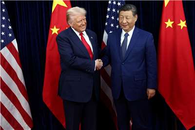 圖為2025年10月30日在韓國釜山舉行的川習會。資料照片。