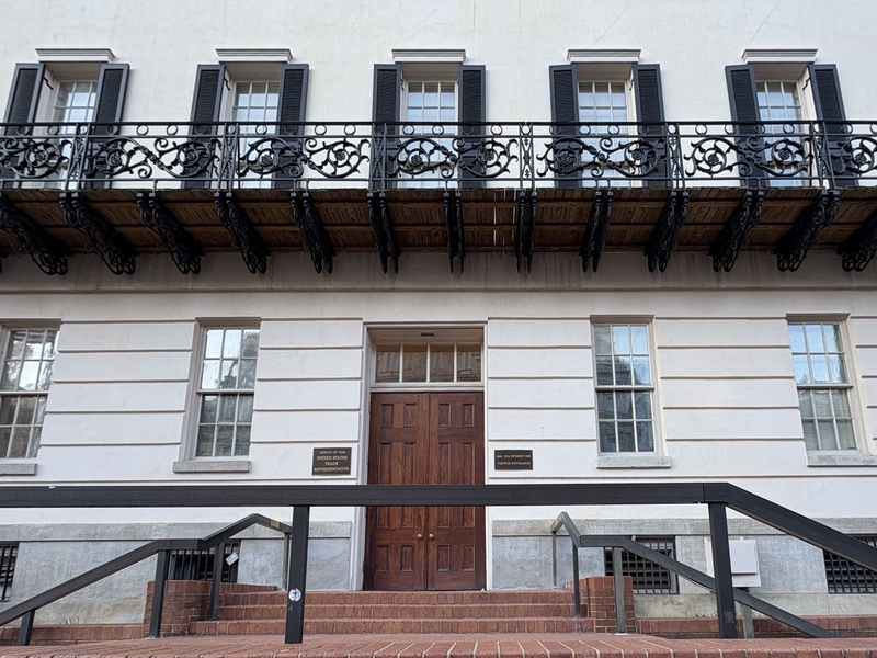 圖：美國貿易代表署大門
（中央社記者鍾佑貞於華盛頓攝　）
