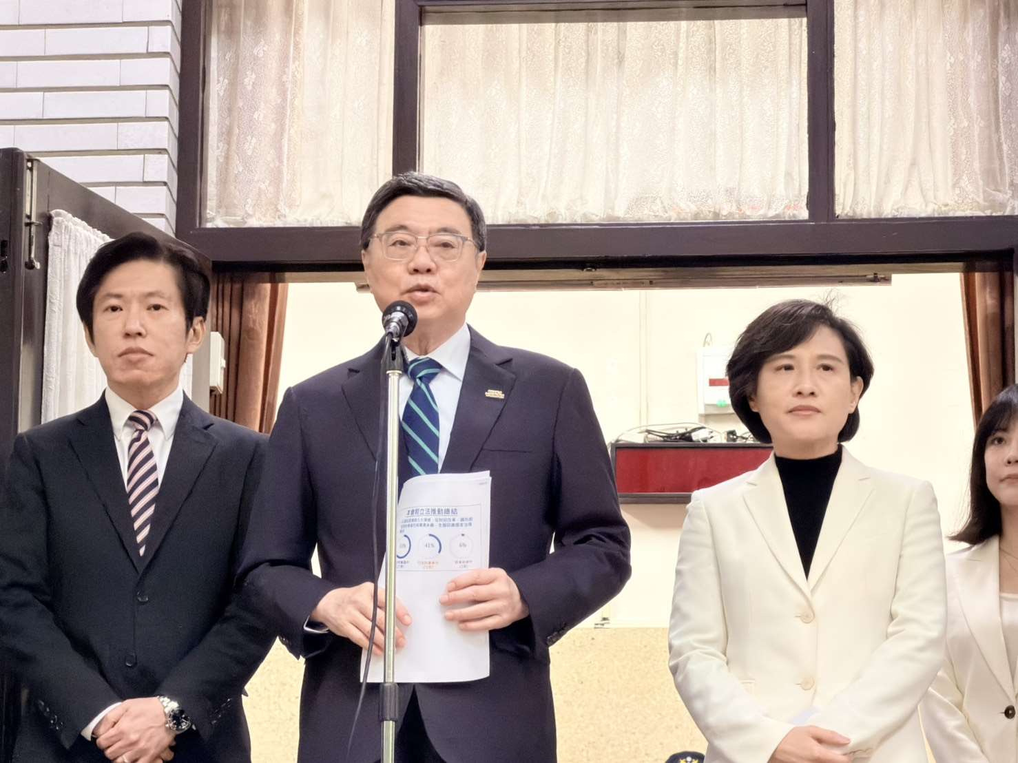 行政院長卓榮泰(中)10日赴立法院進行施政方針報告並備質詢。(鄭佑漢 攝)