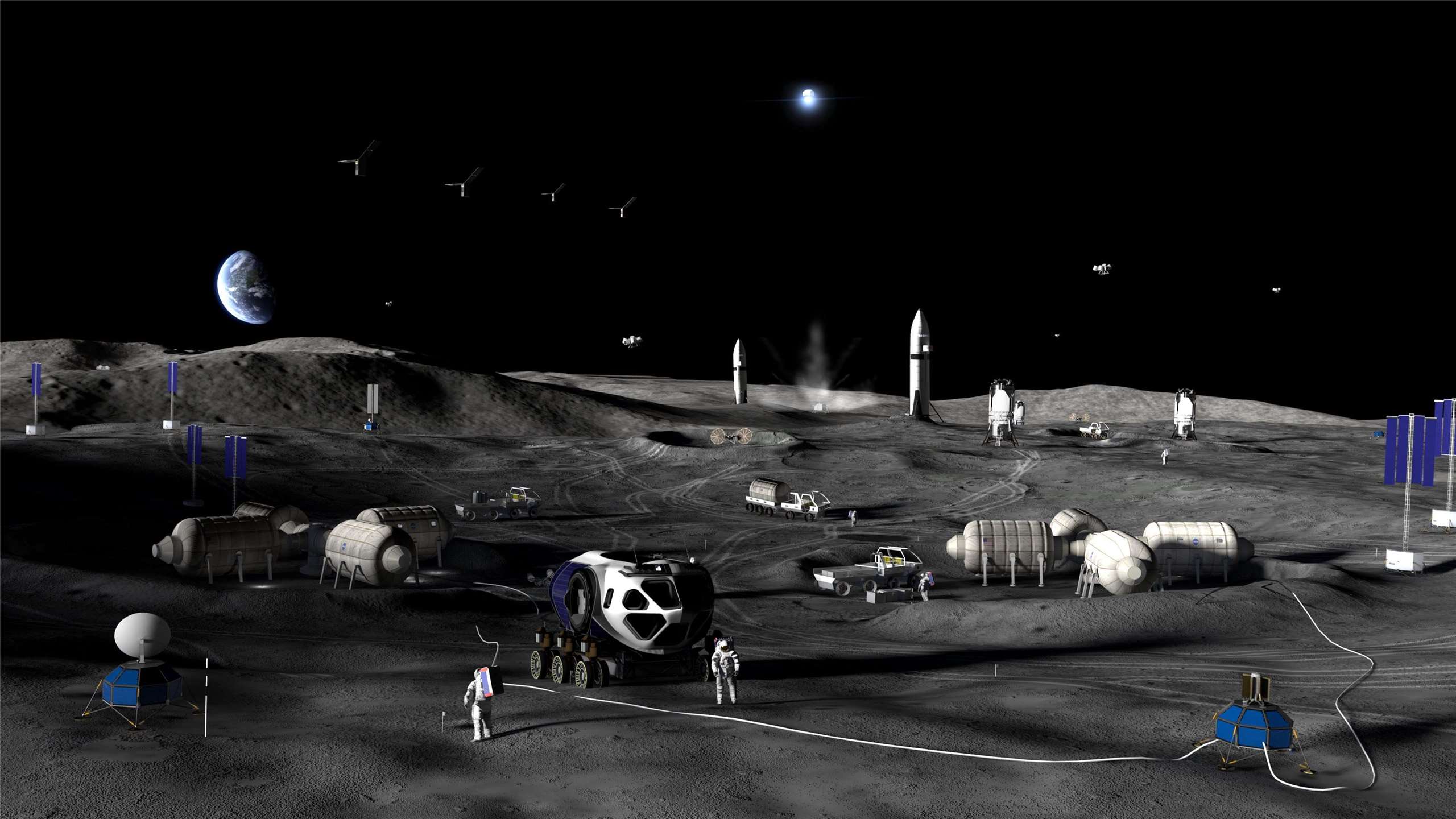 NASA計劃建立月表基地。 (圖:NASA/示意圖)