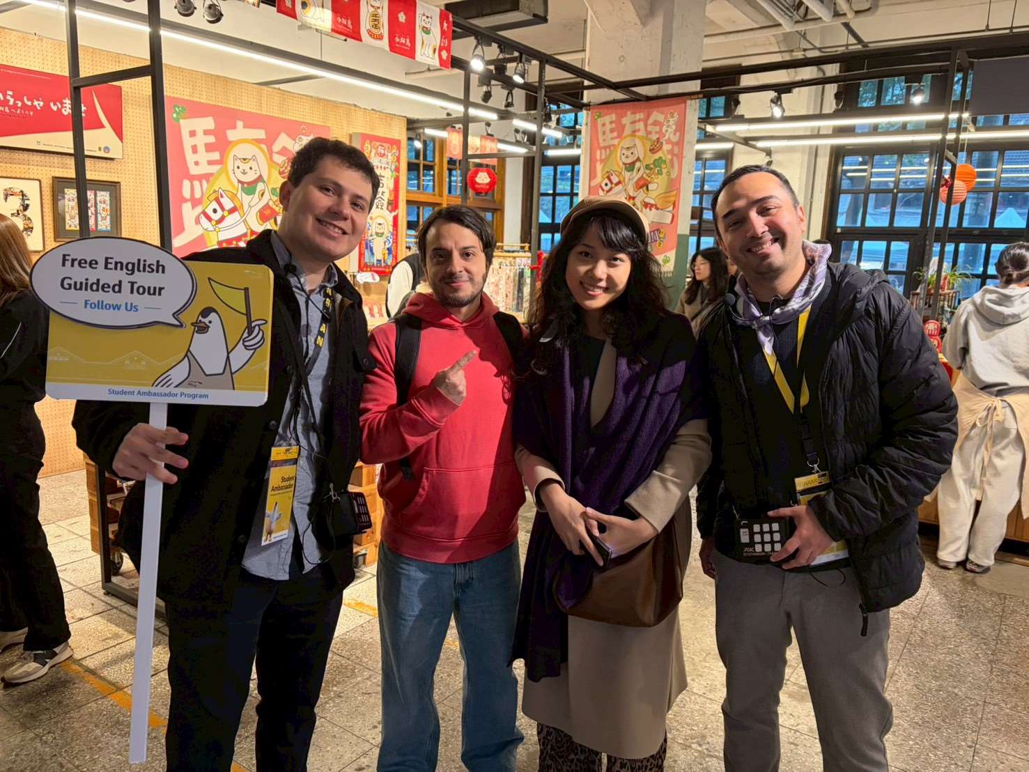 瓜地馬拉及哥倫比亞學生加入松山文創園區「學生國際大使」行列。(松山文創園區提供)