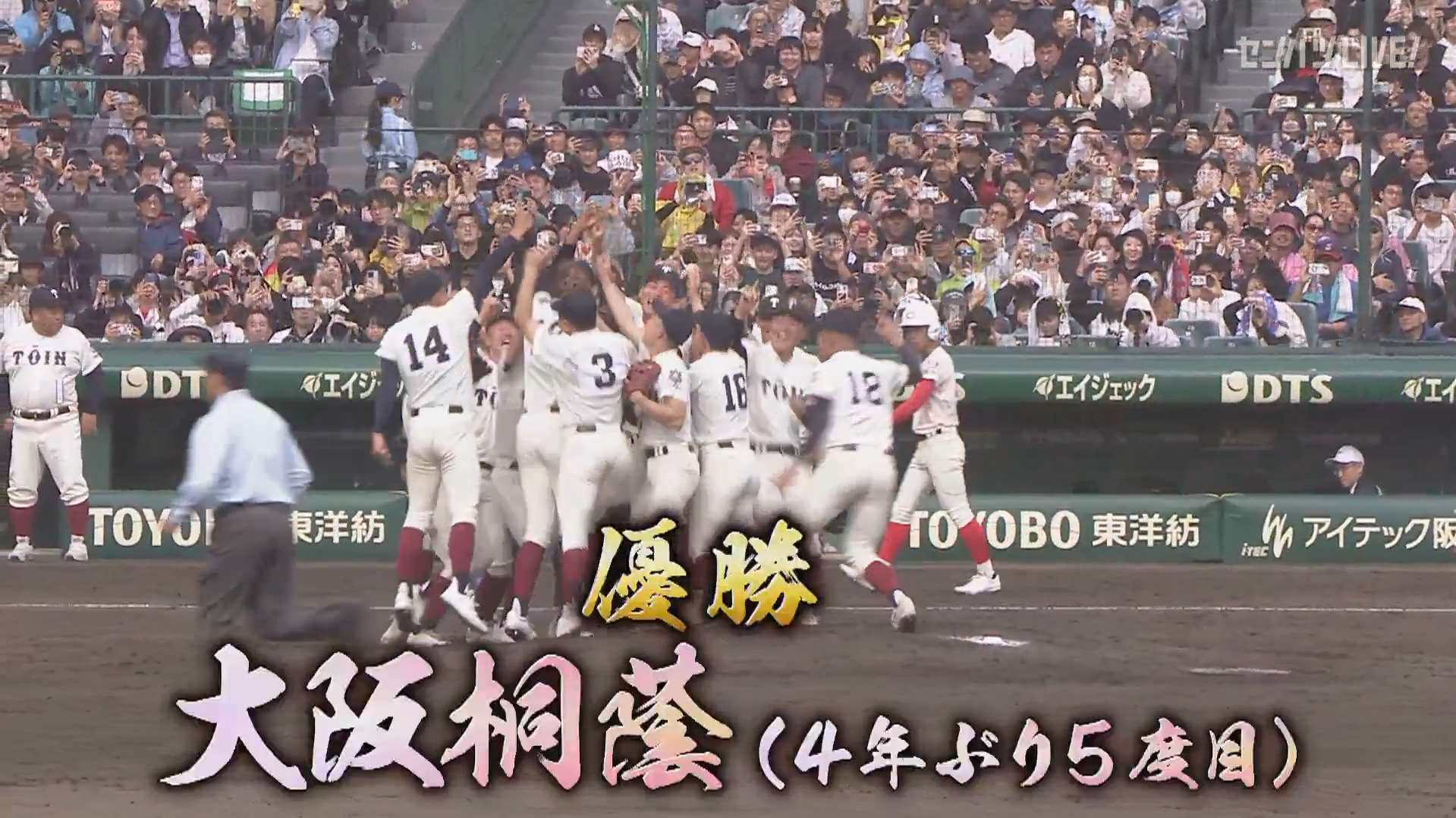 大阪桐蔭在春季甲子園奪冠，相隔4年再度封王。(翻攝X平台)
