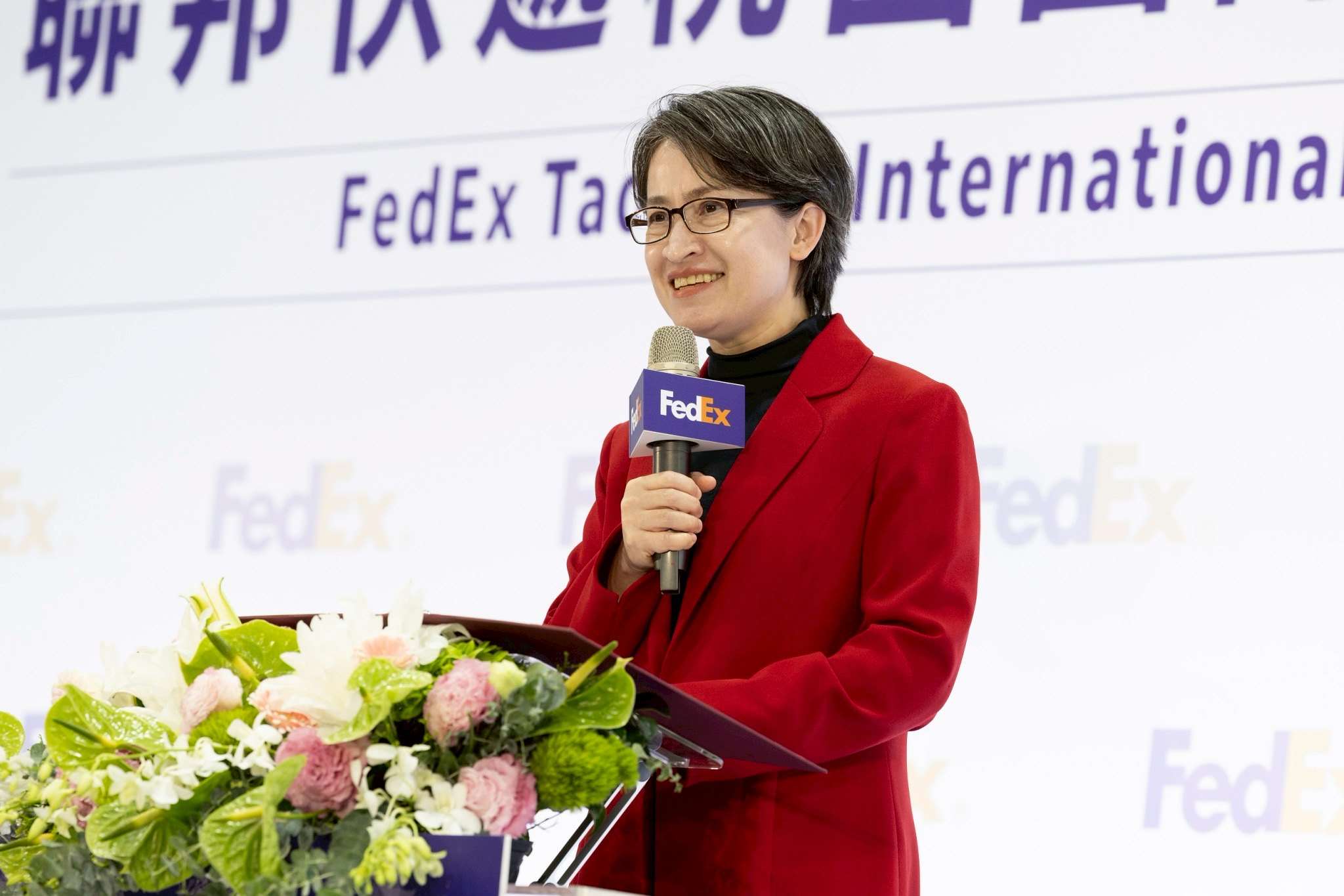 副總統蕭美琴11日出席聯邦快遞全新「桃園國際機場轉運中心」啟用典禮。(圖：總統府)