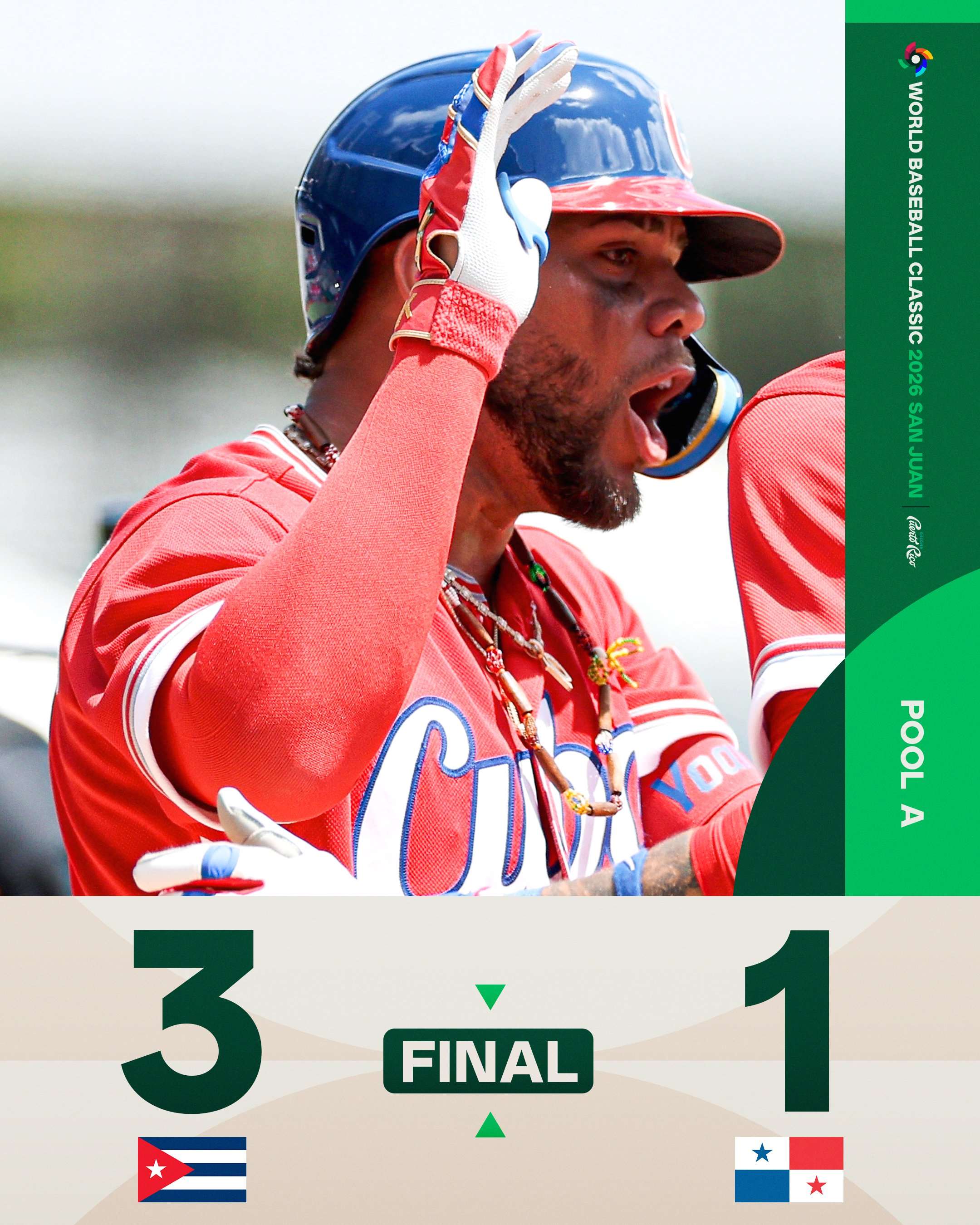 經典賽古巴重砲出擊，3比1力克巴拿馬。 (圖:X@WBCBaseball)